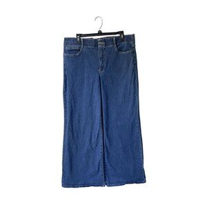 NYDJ Wide Leg Jeans Size XL High Rise Waist Match Lift Tuck Technology Dark Wash